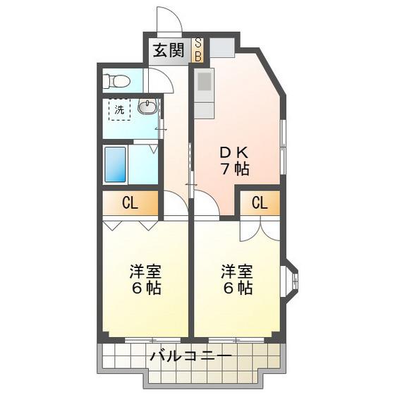 ロイヤルマンションHAMADA(2DK/3階)の間取り写真