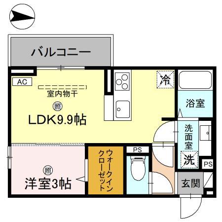 KOHRYU(1LDK/2階)の間取り写真