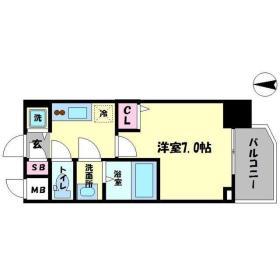 リッツ難波南II(1K/10階)の間取り写真