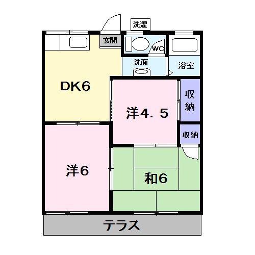ハイツ四季(3DK/1階)の間取り写真