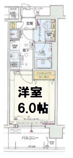 レオンコンフォート難波(1K/8階)の間取り写真