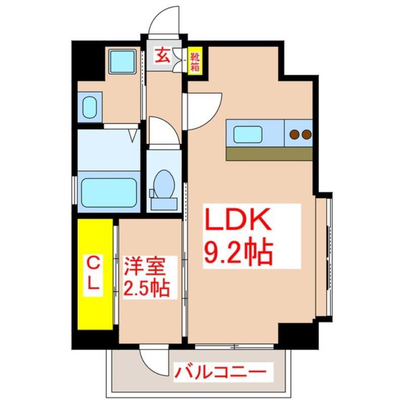 KANON(1LDK/4階)の間取り写真