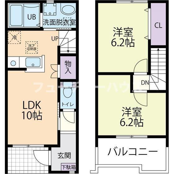 FORTUNA(2LDK/1階)の間取り写真