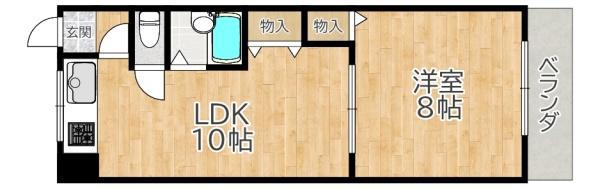 レオハイム長尾III(1LDK/2階)の間取り写真