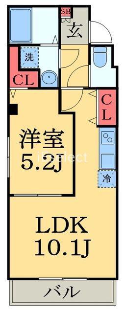 RIRIA幕張本郷参番館(1LDK/2階)の間取り写真