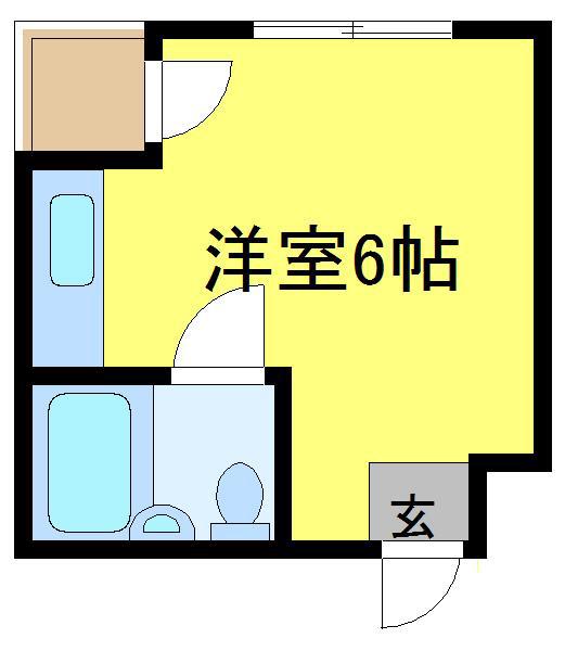 ショウエイハウス(ワンルーム/2階)の間取り写真