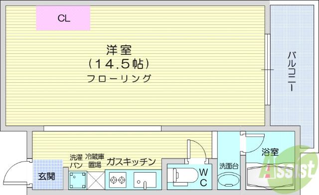 AXIS(1K/5階)の間取り写真