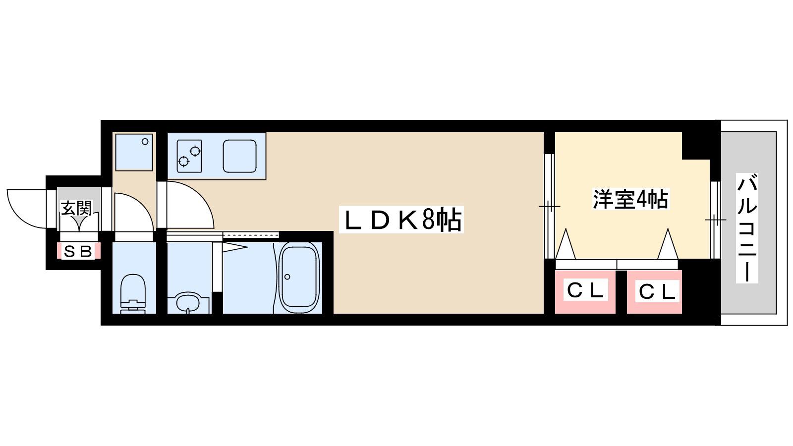 マキシブクロスエサカ(1LDK/2階)の間取り写真