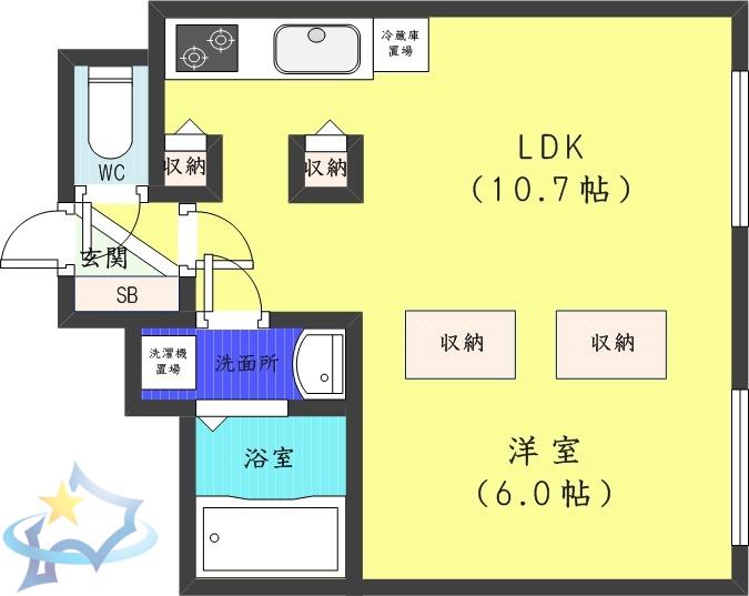 PROGRESS(1LDK/2階)の間取り写真