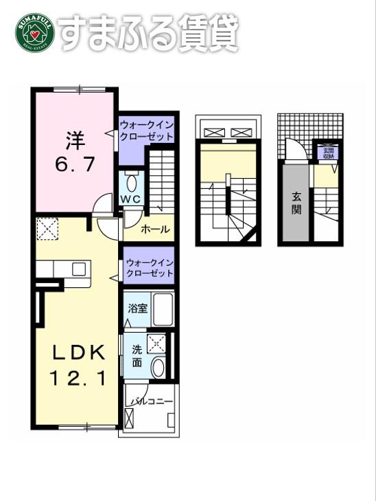 ベル アルカンシエル(1LDK/3階)の間取り写真