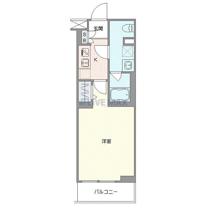 ジェノヴィア 二子新地(1K/2階)の間取り写真