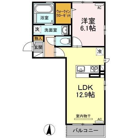 ヴィル ナチュール(1LDK/3階)の間取り写真