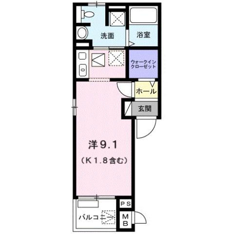 広島電鉄宮島線 楽々園駅 徒歩11分 3階建 築12年(ワンルーム/1階)の間取り写真
