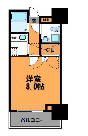 エステート・モア・平尾パージュ(1K/8階)の間取り写真