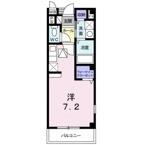 ヒルズグランデ(ワンルーム/1階)の間取り写真