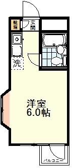 マンションかとれあ(ワンルーム/4階)の間取り写真