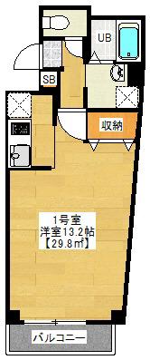 金太郎ヒルズV(ワンルーム/4階)の間取り写真