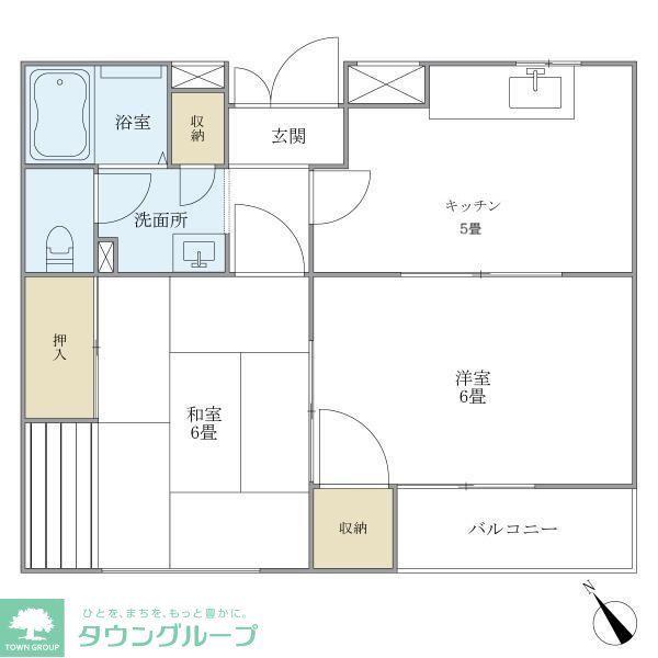 CYBELE駒込(2K/1階)の間取り写真