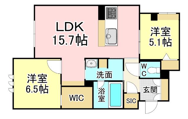 ベレオ青葉(2LDK/1階)の間取り写真