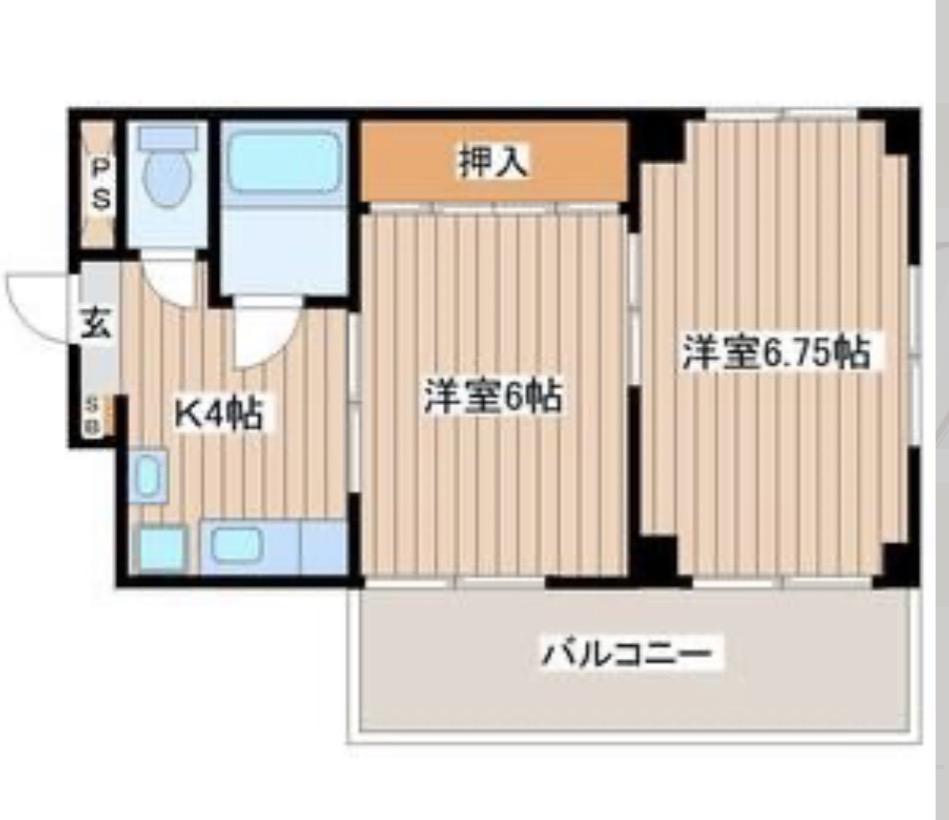愛宕橋ビル(2K/2階)の間取り写真