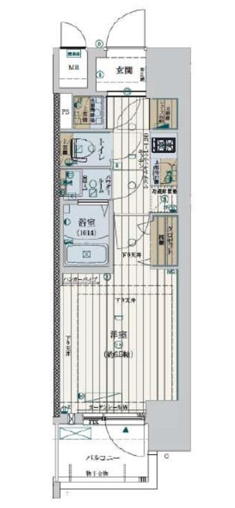 ファーストフィオーレ新町ファジスタ(1K/2階)の間取り写真