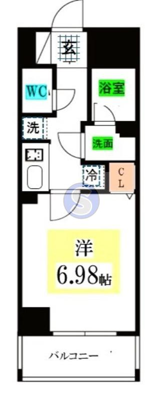 京福電鉄嵐山本線 嵐電天神川駅 徒歩13分 7階建 築1年(1K/5階)の間取り写真