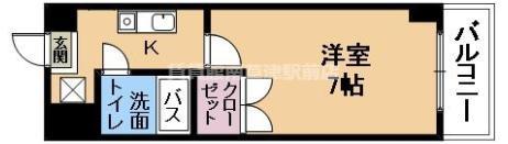 エレガンスコート瀬田(1K/3階)の間取り写真