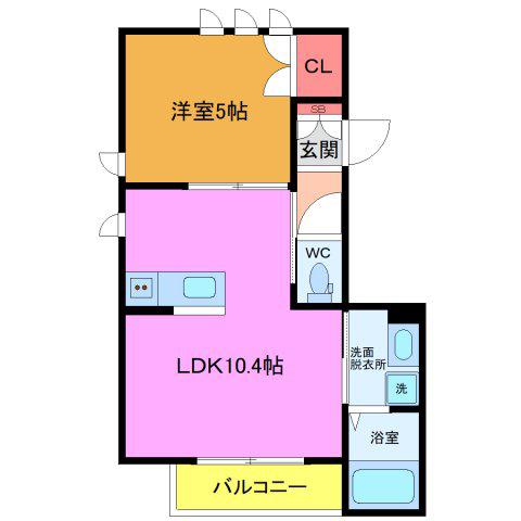 メゾンダイヤーズI(1LDK/2階)の間取り写真