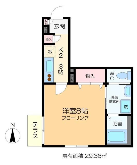 PLAISIR(1K/1階)の間取り写真