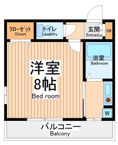 シャンブルド2(1K/4階)の間取り写真