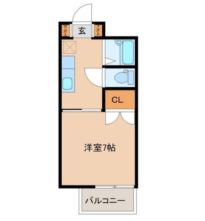 サンパレス向陽II(1K/4階)の間取り写真