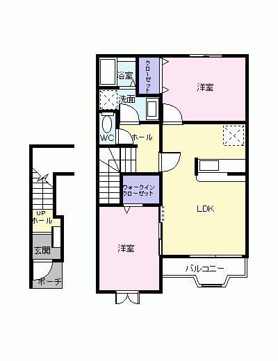 ブリッサK(2LDK/2階)の間取り写真
