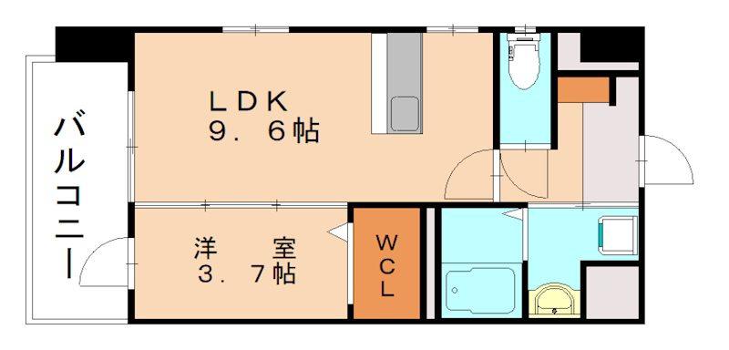 MID TERRACE(1LDK/3階)の間取り写真