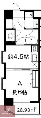 シャインビュー淡路(1DK/8階)の間取り写真