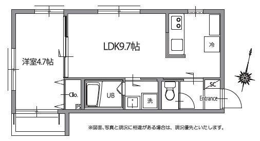アークス千川(1LDK/1階)の間取り写真