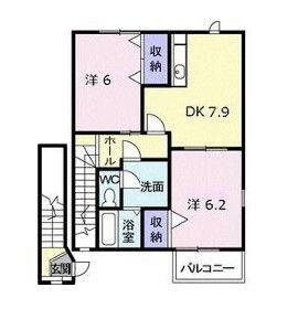 エトワール弐番館(2DK/2階)の間取り写真