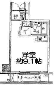 パーク・ノヴァ横浜壱番館(ワンルーム/3階)の間取り写真