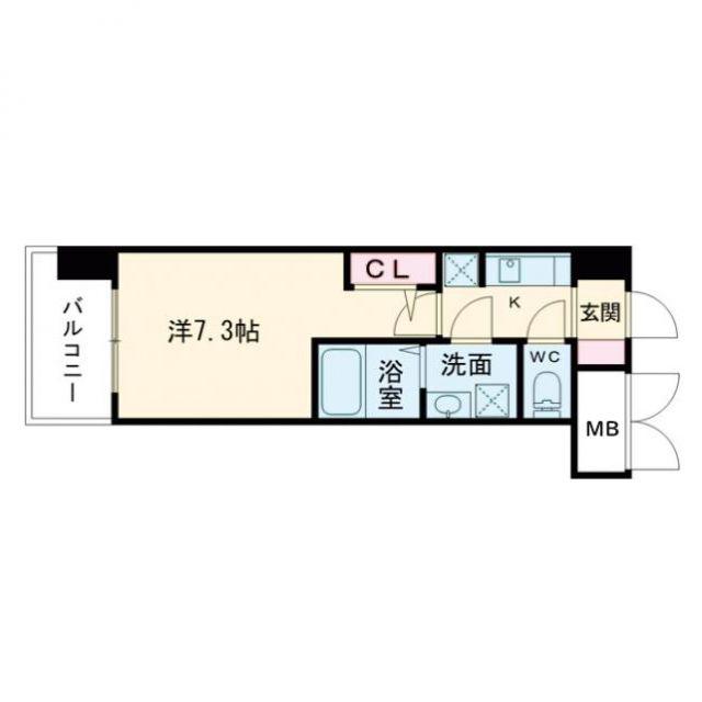 S-RESIDENCE大阪同心(1K/14階)の間取り写真