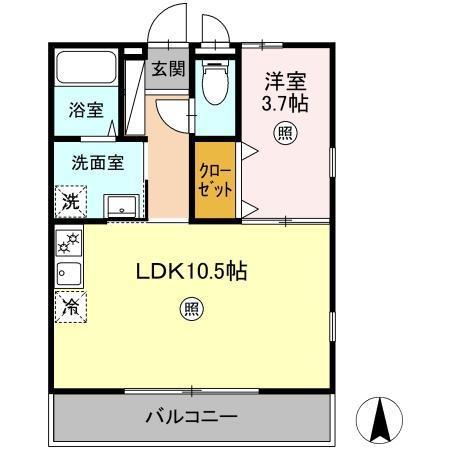 セントレア兵庫(1LDK/1階)の間取り写真