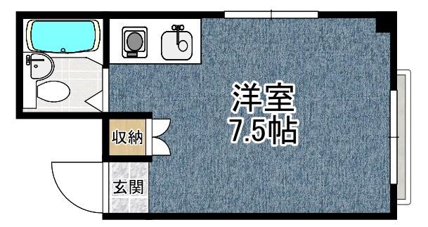 西武ビル(ワンルーム/4階)の間取り写真