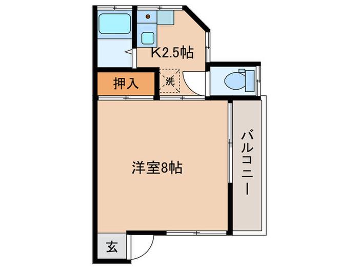 サンハイツ(1K/2階)の間取り写真