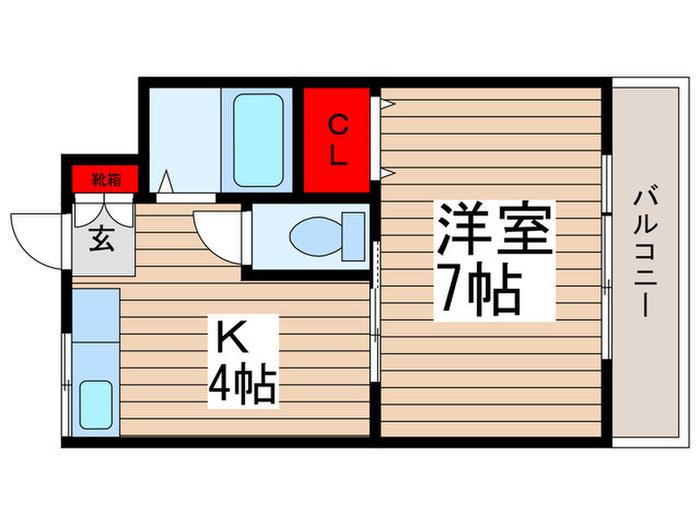 樹マンション(1K/3階)の間取り写真