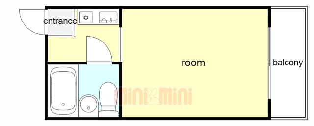 クレアドル芦屋西(ワンルーム/3階)の間取り写真