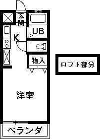 ハーバードハイツ(1K/2階)の間取り写真