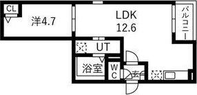 JACK SUMIYOSHII(1LDK/1階)の間取り写真