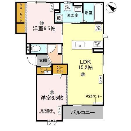 D-レジデンス豊里(2LDK/3階)の間取り写真