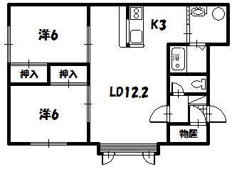 ラフィネ(2LDK/2階)の間取り写真