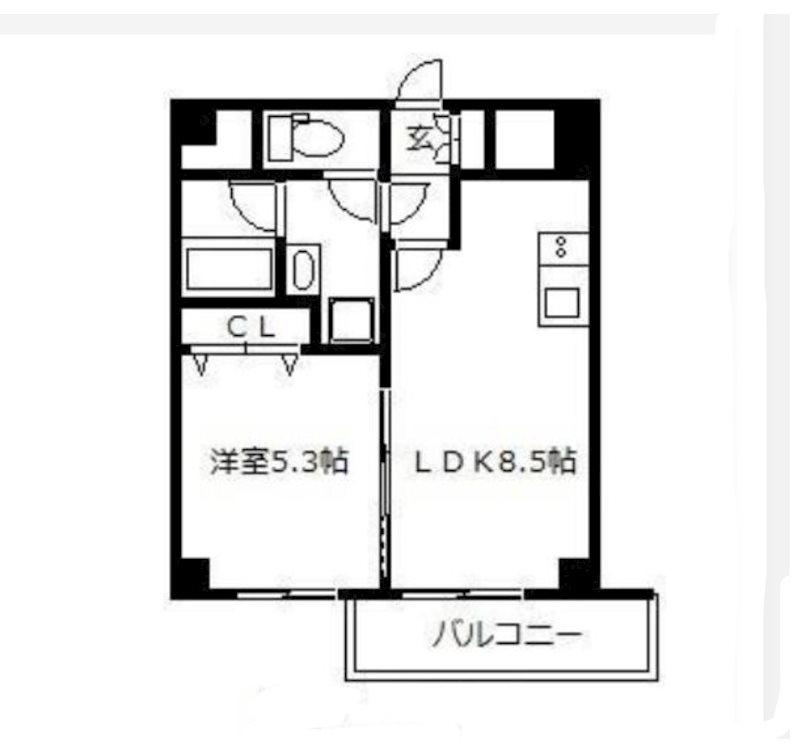 ビータ・コモダ・博多(1LDK/4階)の間取り写真