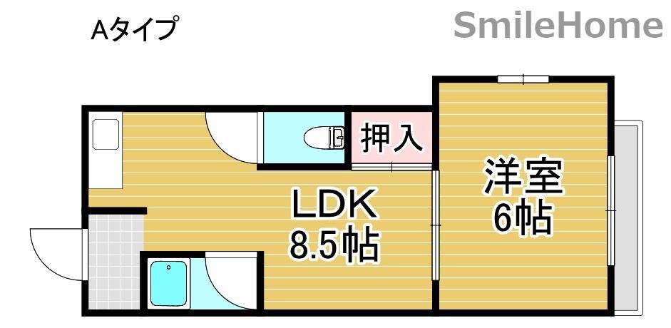 マンションエクセル(1LDK/3階)の間取り写真