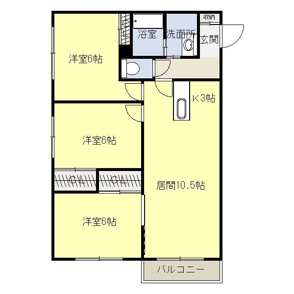アビタヤマコ(3LDK/2階)の間取り写真